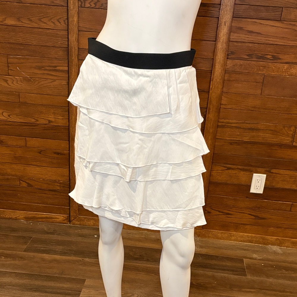 BCBGMaxAzria Black and White Asymmetrical Skirt